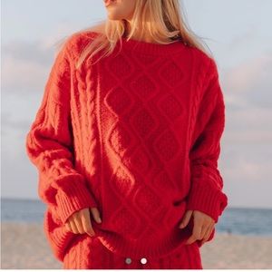 Daily Drills Red oversized pullover sweater size M/L